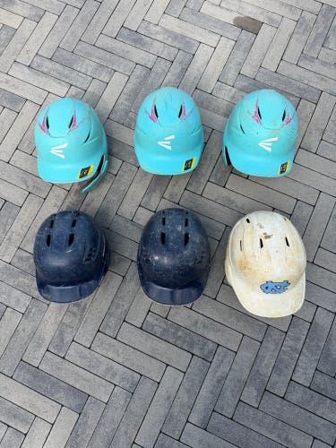 SET OF 6 Rawlings Mach Batting Helmets (Used)