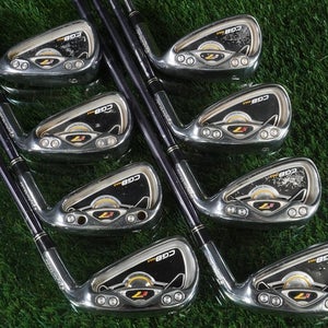 TaylorMade r7 CGB Max Irons Set 3-PW REAX 90 Stiff Flex Black Steel Right RH
