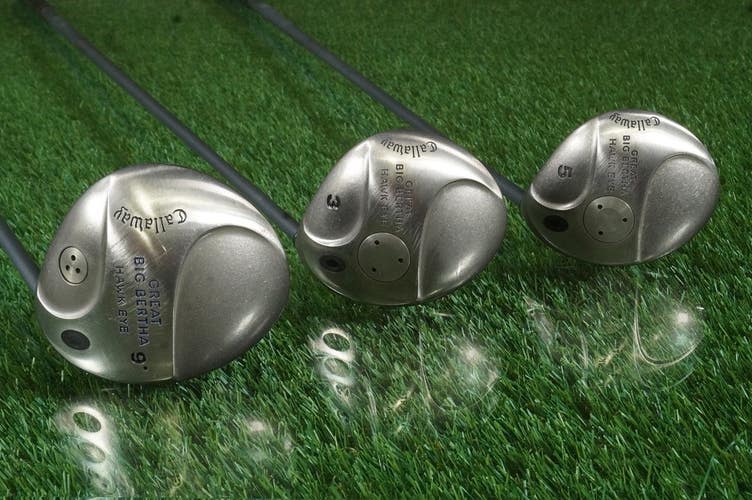 Callaway Great Big Bertha Hawk Eye Woods Set Driver 3W 5W UL Firm Flex RH