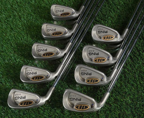 Ping i3 O-Size Blue Dot Irons Set 4-W+UW+SW True Temper R300 Regular LH ~ NICE!!