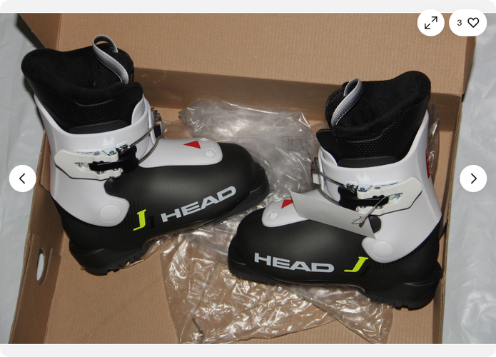 NEW HEAD J1 kids ski boots size mondo16/ 16.5 / US 9 HEAD J1 bk/wh