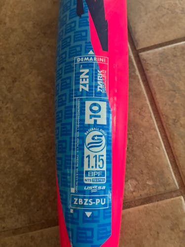 2025 DeMarini Zen Composite USSSA Certified Bat (-10) 20 oz 30" (Used)
