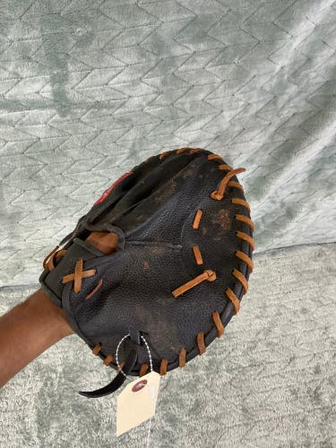 Black Rawlings Great Hands Training Glove RH Outfield Baseball Glove (Used)