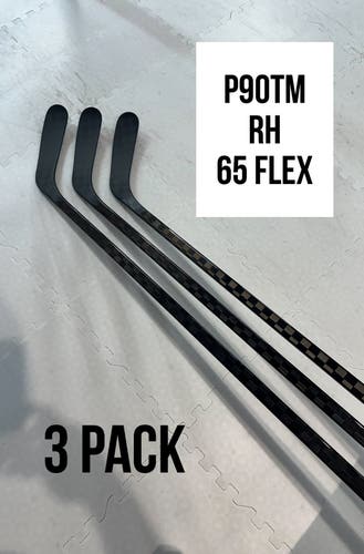 Senior(3x)Right P90TM 65 Flex 66” ProBlackStock™ Unbranded Blackouts Pro Stock Nexus Hockey Sticks