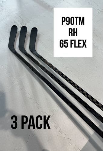 Senior(3x)Right P90TM 65 Flex 63” ProBlackStock™ Unbranded Blackouts Pro Stock Nexus Hockey Sticks