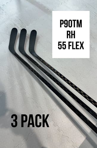 Intermediate(3x)Right P90TM 55 Flex 63” ProBlackStock™ Unbranded Pro Stock Nexus Hockey Sticks