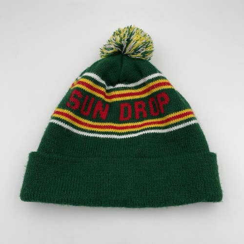 Vintage Sun Drop Soda Shawano Wisconsin Beanie Hat Cap Rare USA Made