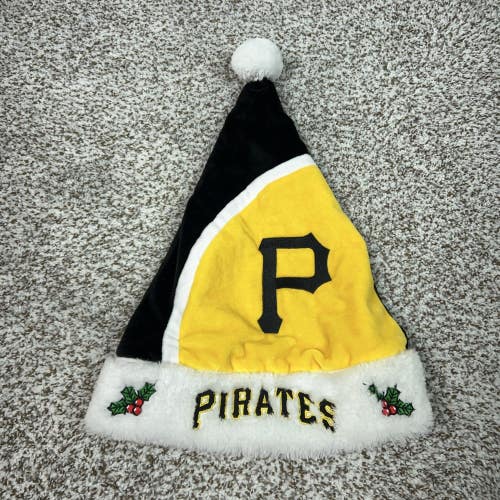 Pittsburgh Pirates Hat Santa Mens Black Yellow MLB Baseball Christmas Holiday