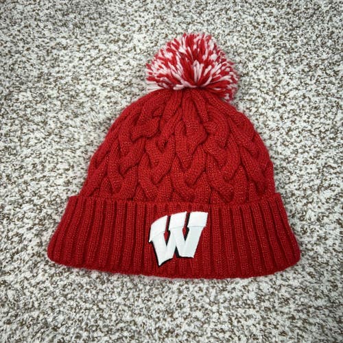 Wisconsin Badgers Hat Beanie Winter Womens Red White NCAA Football New Era