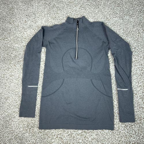 Lululemon Shirt Womens 2 Gray Swiftly Tech 1/2 Zip Long Sleeve Running Workout