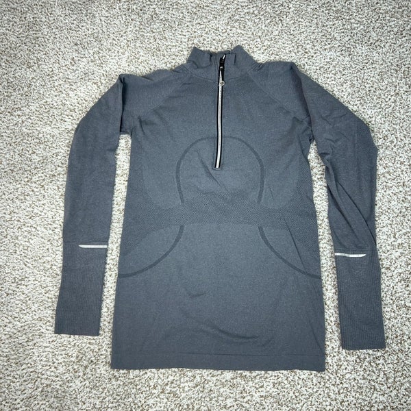 Lululemon Shirt Womens 2 Gray Swiftly Tech 1/2 Zip Long Sleeve Running Workout