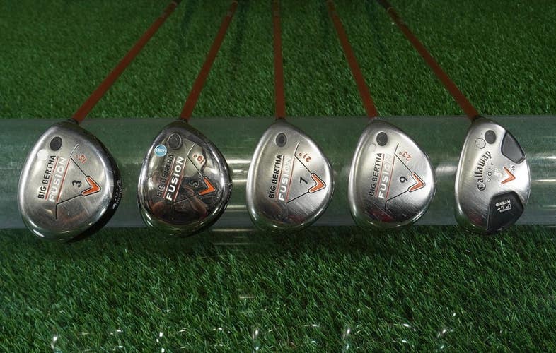 Women's Callaway Big Bertha Fusion Hybrids / Woods Set 3W 5W 7W 9W 5H Ladies RH