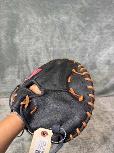 Black Rawlings Great Hands Training Glove RH Outfield Baseball Glove 12" (Used)