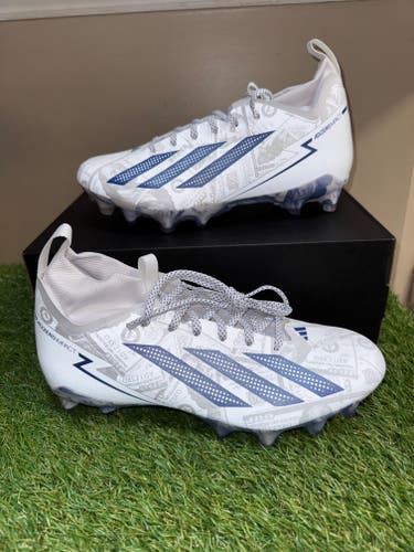 Men's 10 adidas Adizero Impact II Currency Football Cleats White Blue JQ1387 NEW