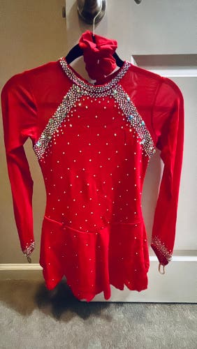 (Used) red figure skating dress