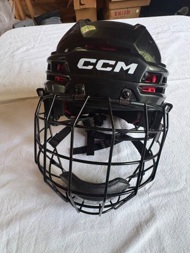 CCM Tacks 70 Junior Hockey Helmet Combo w/ Cage - Black (Used)