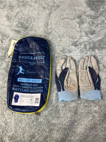 Blue Small Bruce Bolt Bader Batting Gloves (Used)