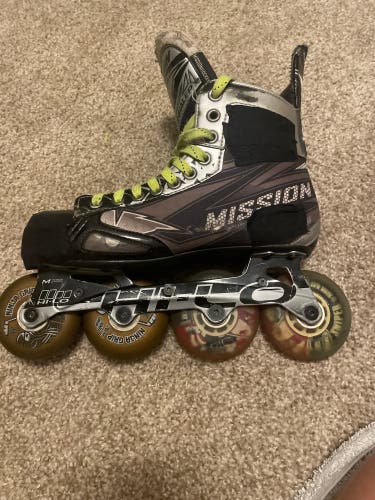 Black/Gray Mission nls5 Skates Regular Width Size 6 (Used)