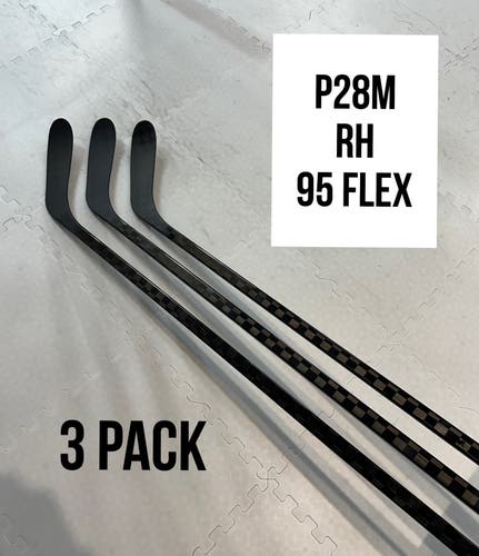 Senior(3x)Right P28M 95 Flex ProBlackStock™ Unbranded Blackouts Pro Stock Nexus Hockey Sticks