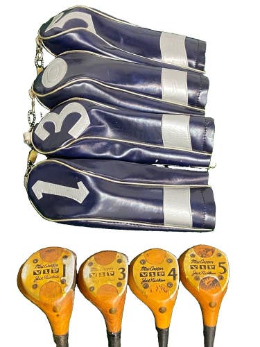 Jack Nicklaus MacGregor VIP Blonde Persimmon Wood Set 1,3,4,5 RH Steel HC's Nice