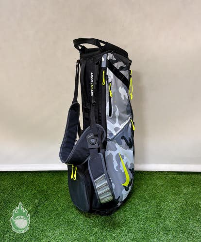 Lime Green/Camo Nike Air Sport Golf Cart/Carry Bag with Strap and Rainhood