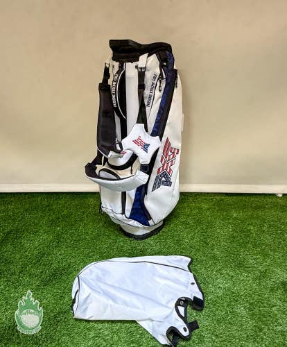 Used PXG Golf White USA Cart/Carry/Stand Bag 4-Way Red/White/Blue
