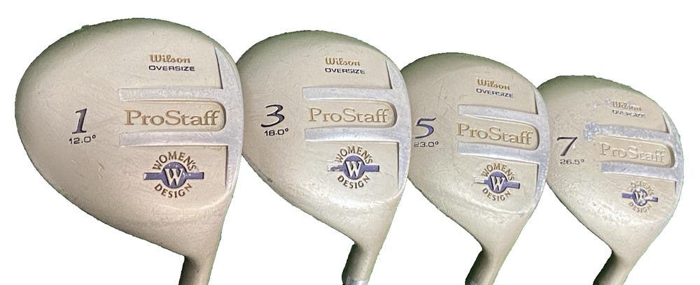 Wilson ProStaff Wood Set 12* Driver,3W,5W,7W RH Ladies Graphite Nice Grips
