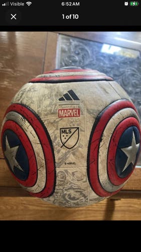 adidas MLS x Marvel Captain America Soccer Ball Size 3 Mini Soccer Ball Adidas Soccer Ball (Used)
