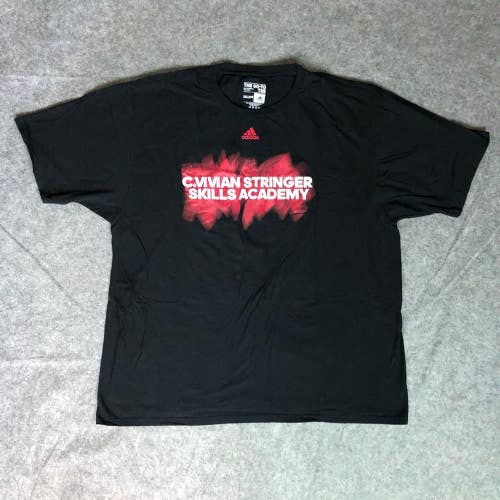 Rutgers Scarlet Knights Mens Shirt 2XL XXL Adidas Black Tee Short Sleeve Top