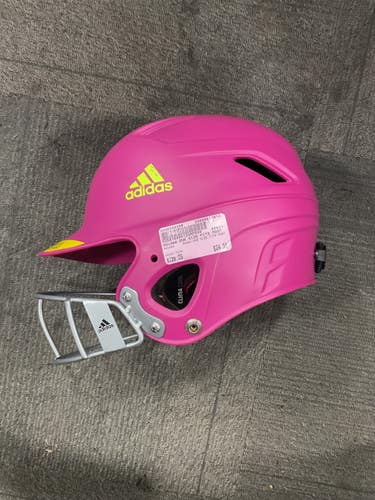 Used Adidas ONE SIZE FITS MOST Batting Helmet w/Mask Pink One Size 11614-S000244298