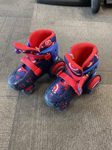 Used RollerDerby ADJUSTABLE 11-2 Junior Roller Quad Skates Red Adjustable 11614-S000244200
