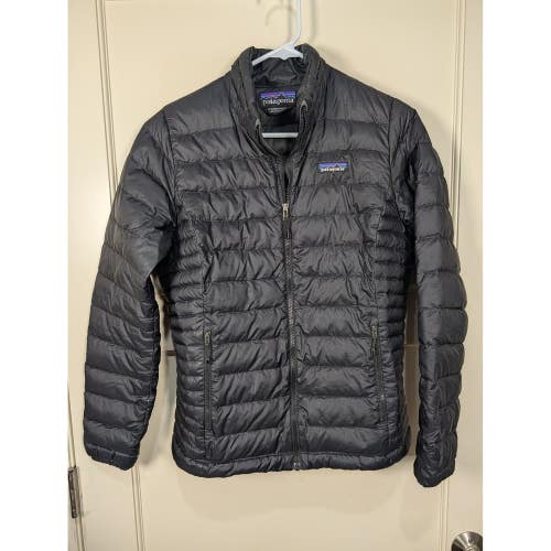 Patagonia Womens Down Sweater Jacket Black Puffer Full Zip Small 84681