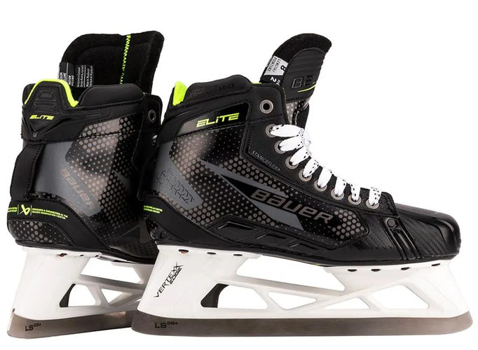 New, NWT Bauer Elite Ice Hockey Goalie Skates, Size Junior 3.0 Regular Width
