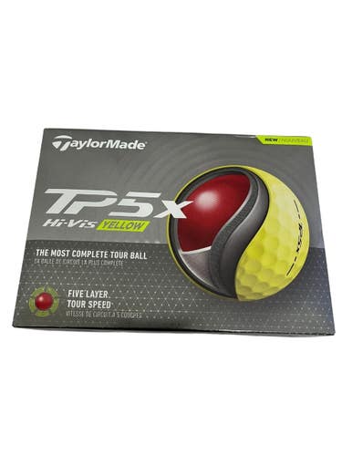 New Taylormade TP5X Hi Vis Yellow 12 Pack - Golf Balls Dozen 11692-S000157487