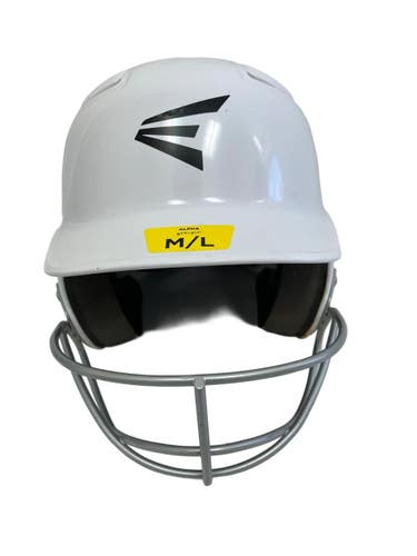 Used Easton Alpha M/L Batting Helmet w/Mask White  11692-S000157448