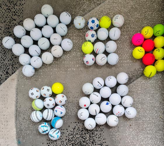 75 used golf balls. See pics. High Quality.