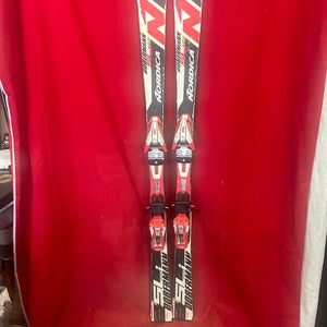 Skis: Nordica 141 cm All Mountain Skis With Bindings (Used)