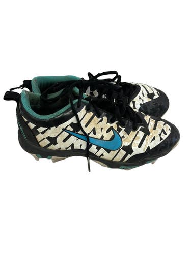 Used Nike HYPERDIAMOND BB/SB Cleats Black And Sky Blue Junior 04 11692-S000157344