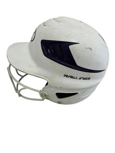 Used Rawlings RCFH Batting Helmet w/Mask Purple And White One Size 11692-S000157369
