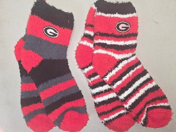 ST13 Mens NCAA GEORGIA BULLDOGS Crew Socks Lot of 2 Pair MEDIUM New
