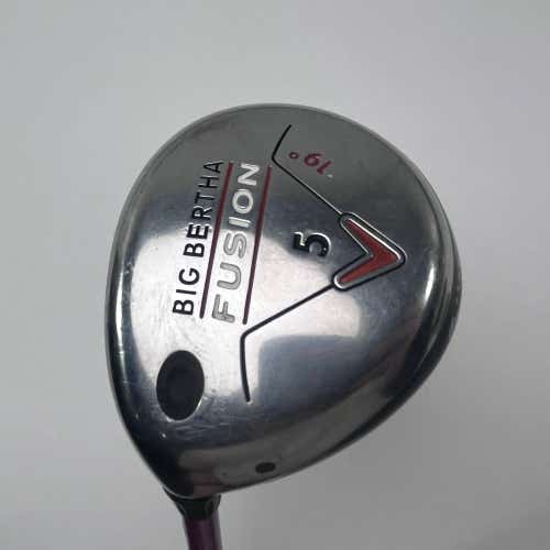 LEFTY Callaway Big Bertha Fusion 5 Fairway Wood 19* Aldila NV Pink 55g Ladies LH