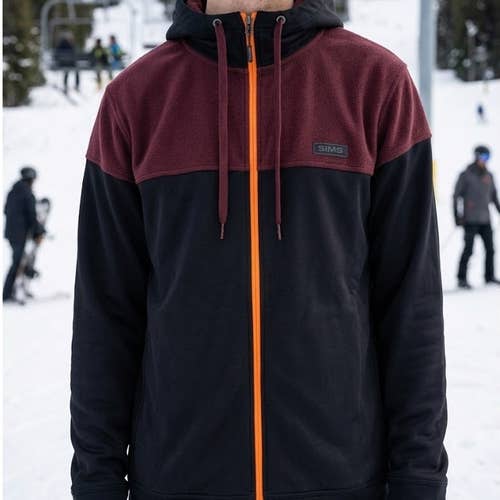 SIMS Men's L Full Zip Fleece Hoodie Jacket Snowcore Gorpcore Y2K Cyber Grunge