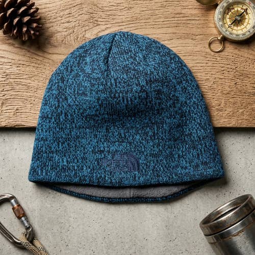 The North Face Beanie Blue Marled Wool Blend Gorpcore Cabincore Winter Grunge