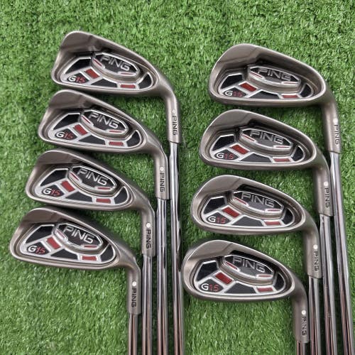 Ping G15 White Dot Iron Set 4-PW UW (GW) 8pc AWT Stiff Flex Steel RH