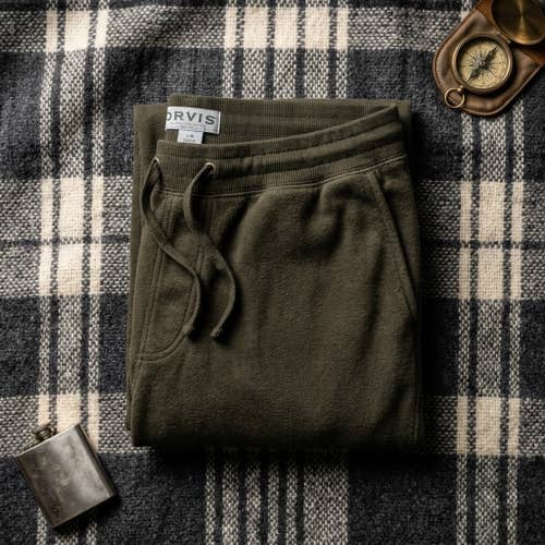 Orvis Men's L Olive Green Jogger Sweatpants Grandpacore Cabincore Earth Tone