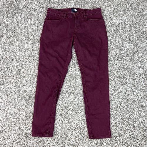 North Face Pants Womens 8 Maroon Chino Jean Casual Skinny Hiking Outdoors Casual