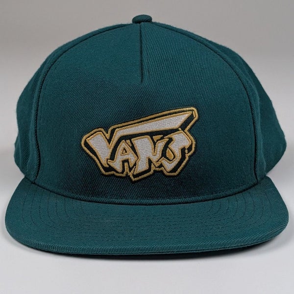 Vans Corduroy Snapback Hat Teal Green Y2K Skate Skatercore Pop Punk Wool