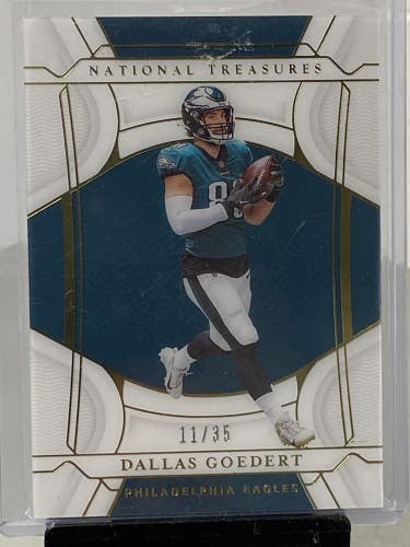 Dallas Goedert 2021 Panini National Treasures #11/35 #72 Philadelphia Eagles