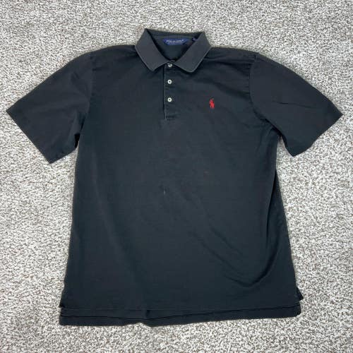 Polo Ralph Lauren Polo Shirt Mens Large Black Pima Cotton Golf Casual Classic
