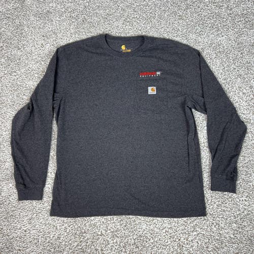 Carhartt Shirt Mens Large Gray Long Sleeve Pocket Workwear Cannon Equipment